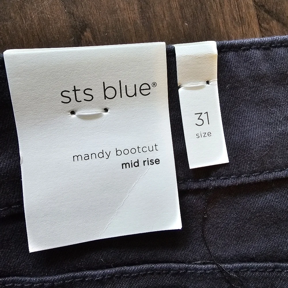 Stitch Fix STS BLUE Mandy Bootcut Mid Rise Black Flare Jeans Women's Size 31